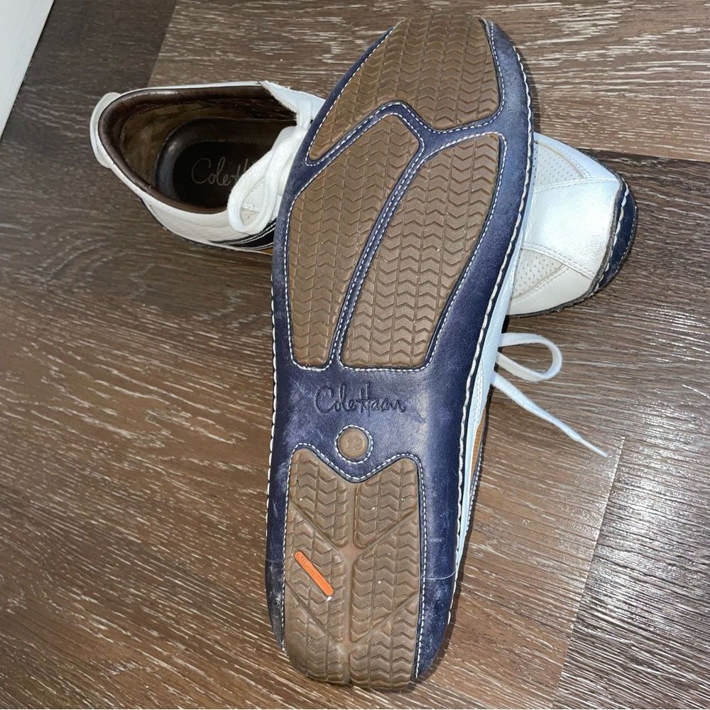 Cole Haan X Nike Air Men's White and Brown Leather Driving Shoes 12 - Picture 7 of 7